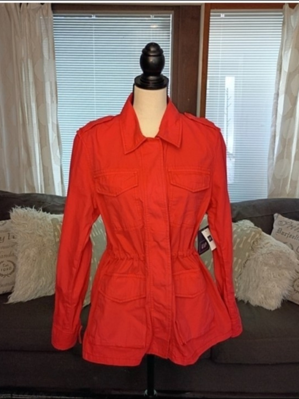 NWT GAP Coral Utility Cinched Waist Cargo Field Jacket, Medium
